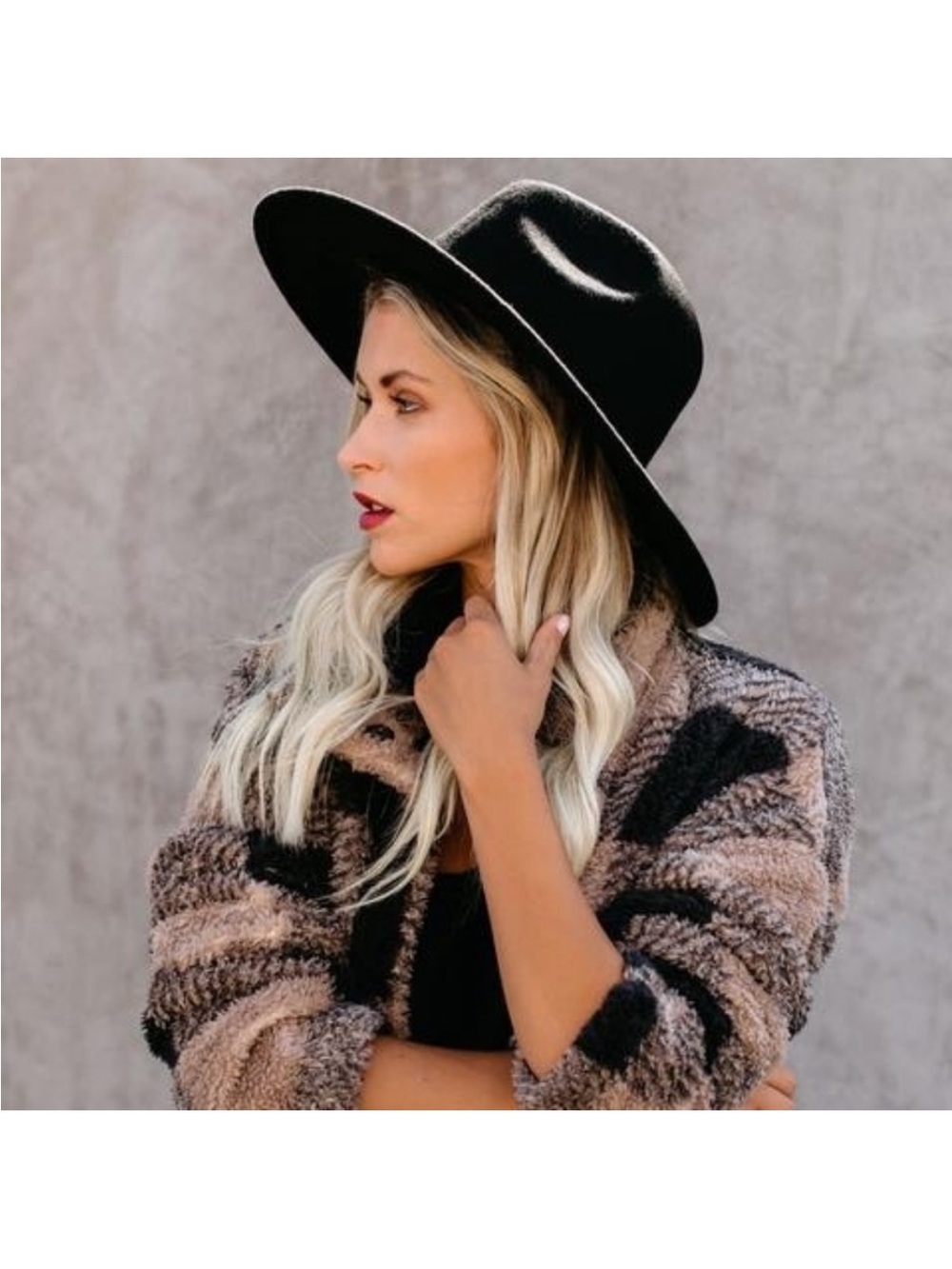 VICI Wide Brim Black Wool Hat